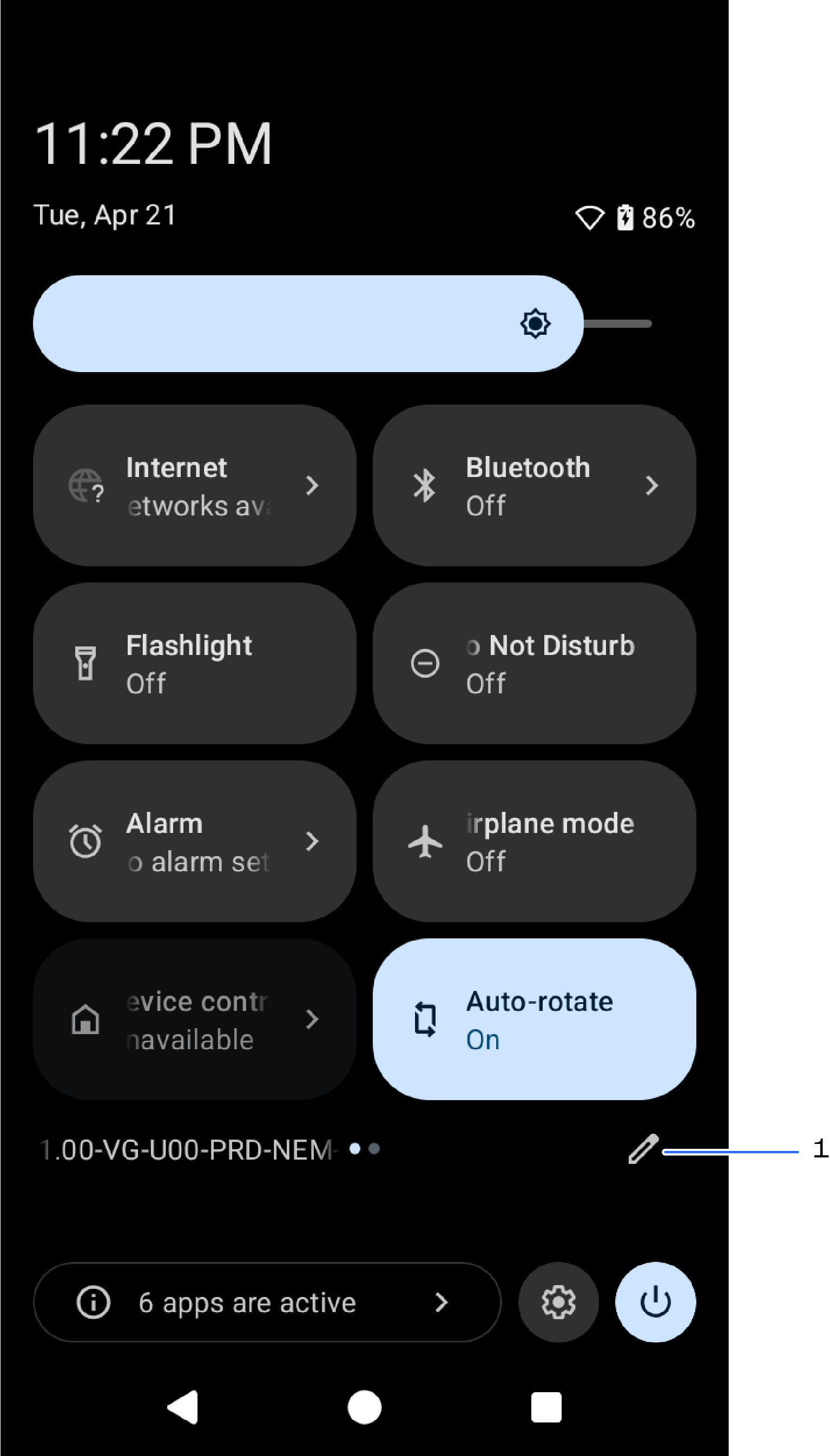 Quick Settings Menu