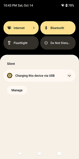 Image of Android notification panel.