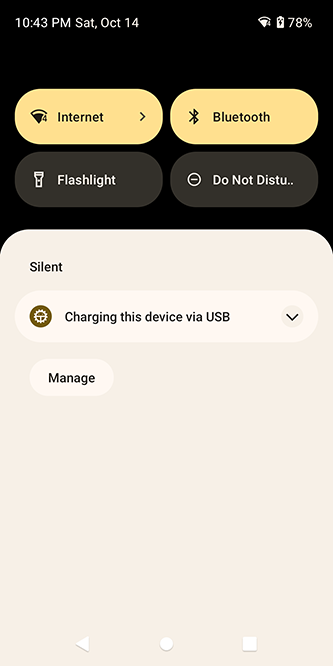 Image of Android notification panel.