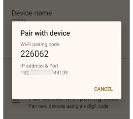 Image of Pair with device screen.