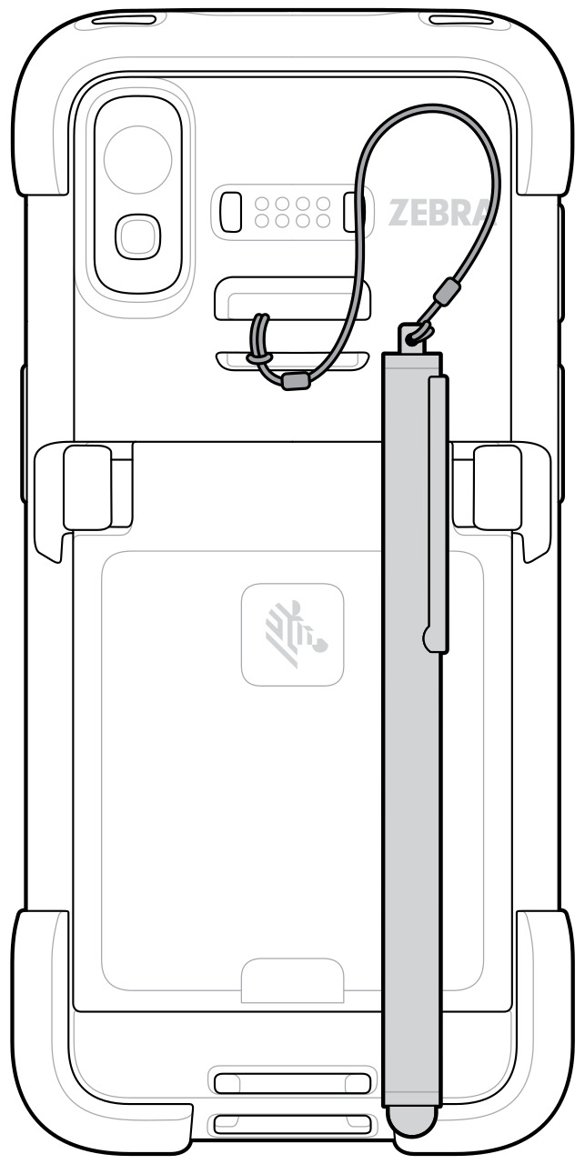 Image of installing tether to stylus.