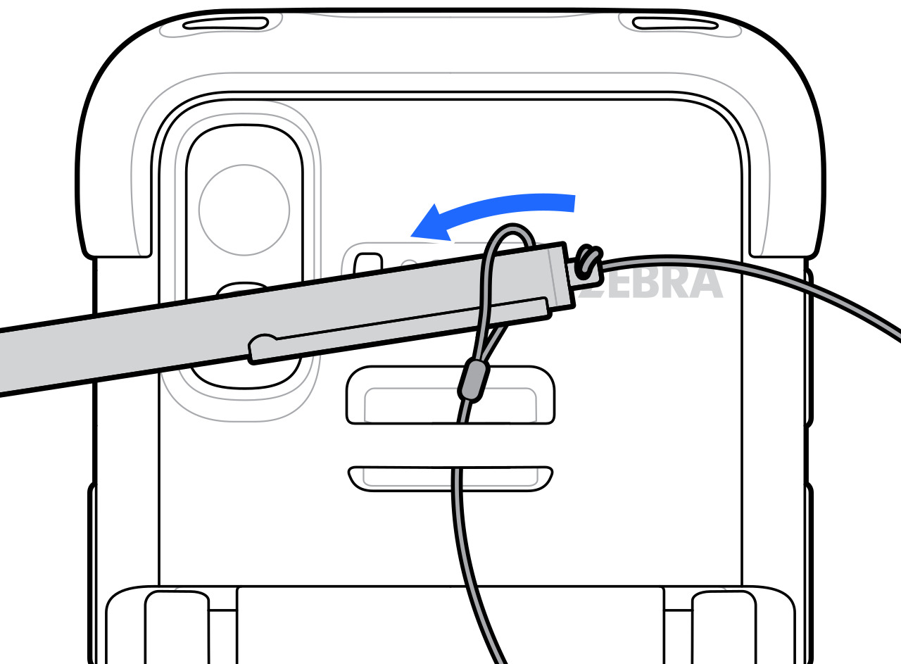 Image of installing tether to stylus.