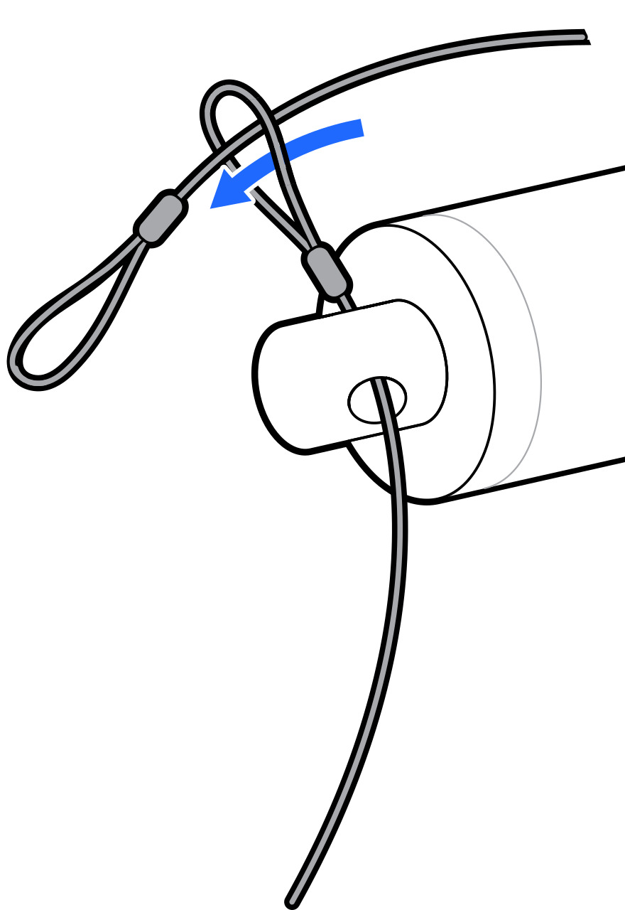 Image of installing tether to stylus.