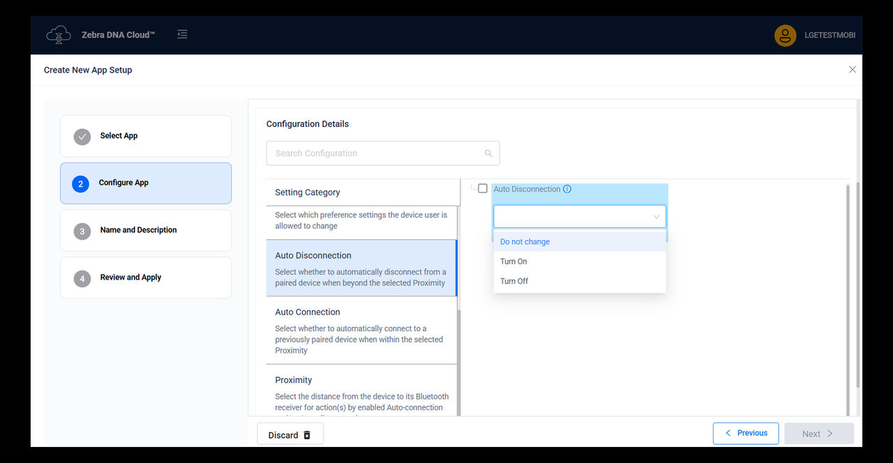 zebra dna cloud installed applications tab