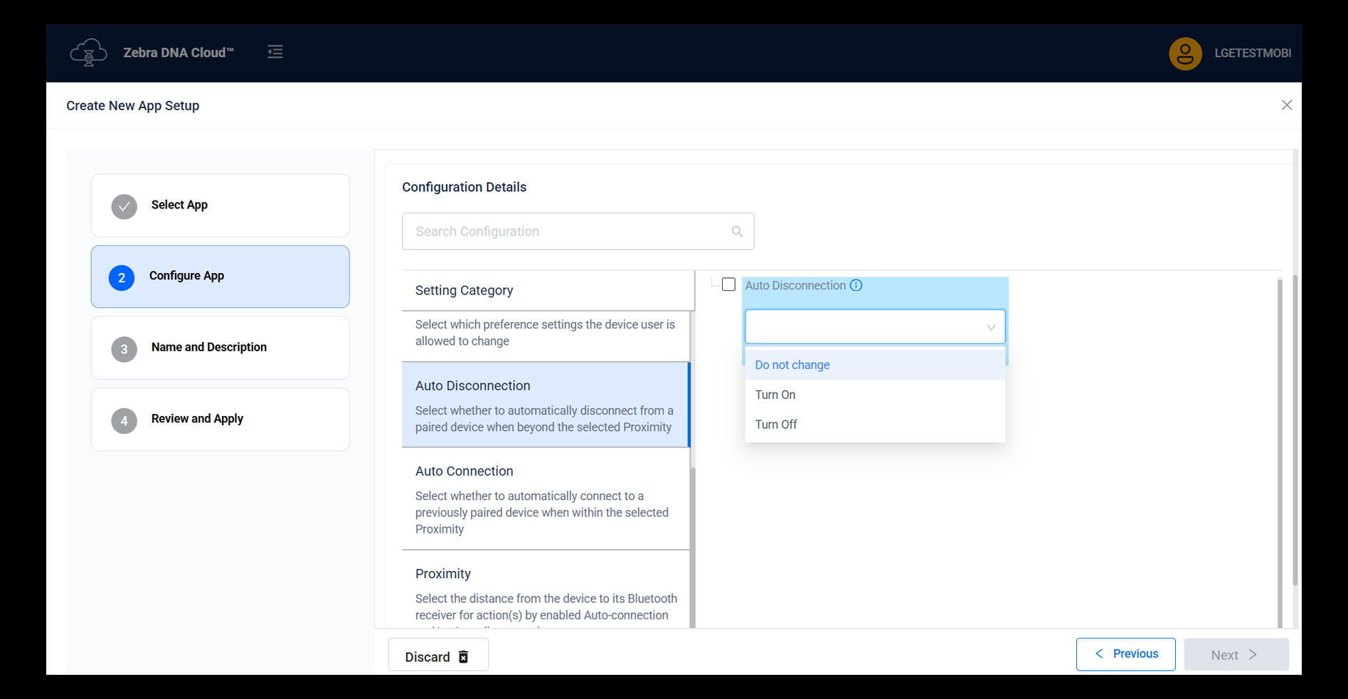 zebra dna cloud installed applications tab