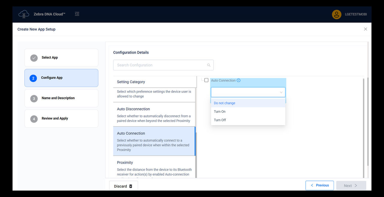 zebra dna cloud installed applications tab