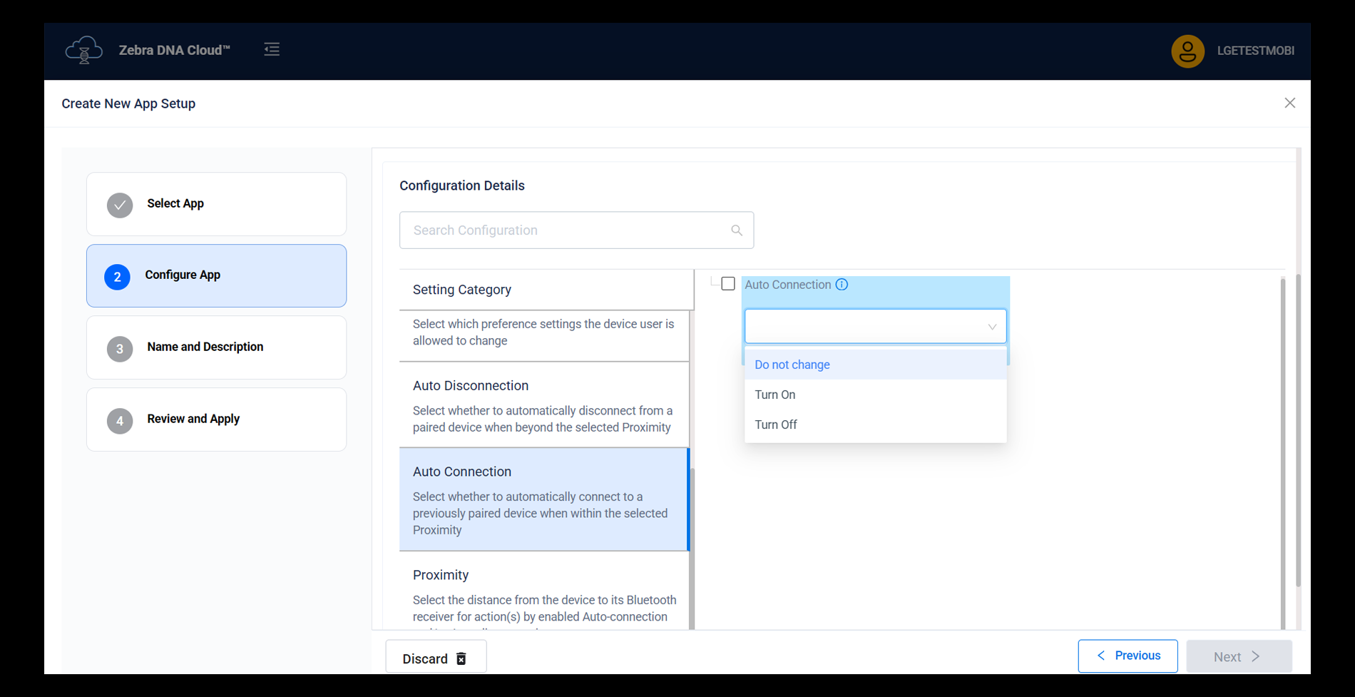zebra dna cloud installed applications tab