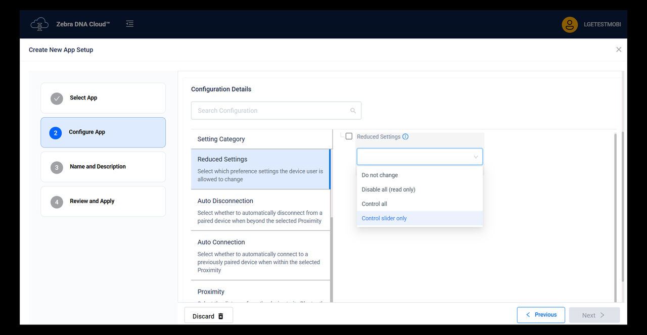 zebra dna cloud installed applications tab