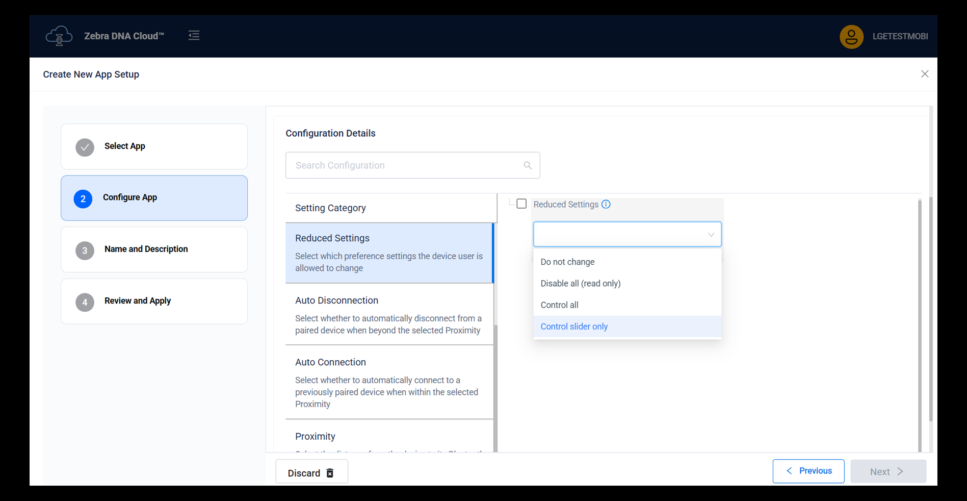 zebra dna cloud installed applications tab