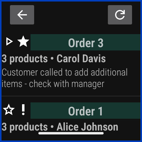 A screen capture of the WS Picking order picking list.