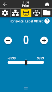 Horizontal label offset parameter in the Print menu