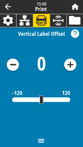 Vertical label offset parameter in the Print menu