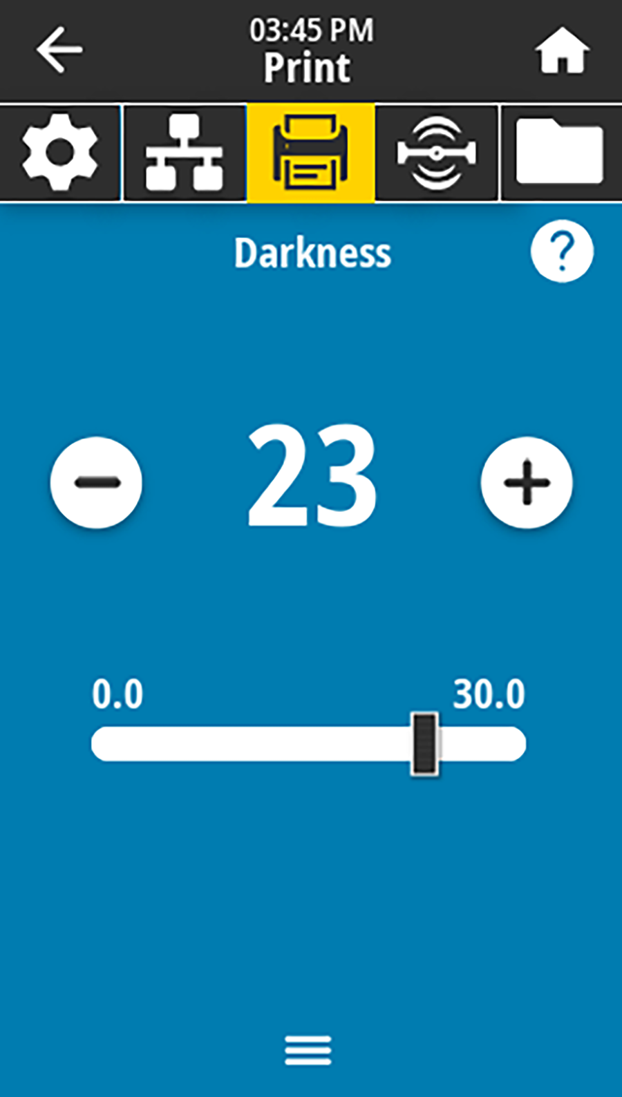 Darkness parameter in the Print menu