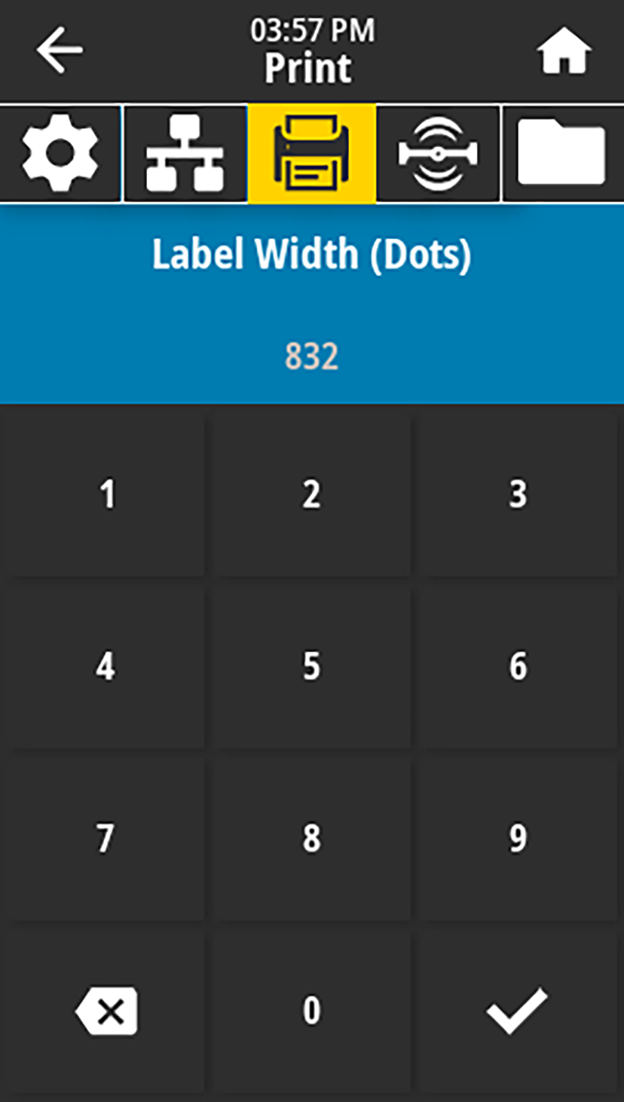 Label width parameter in the Print menu