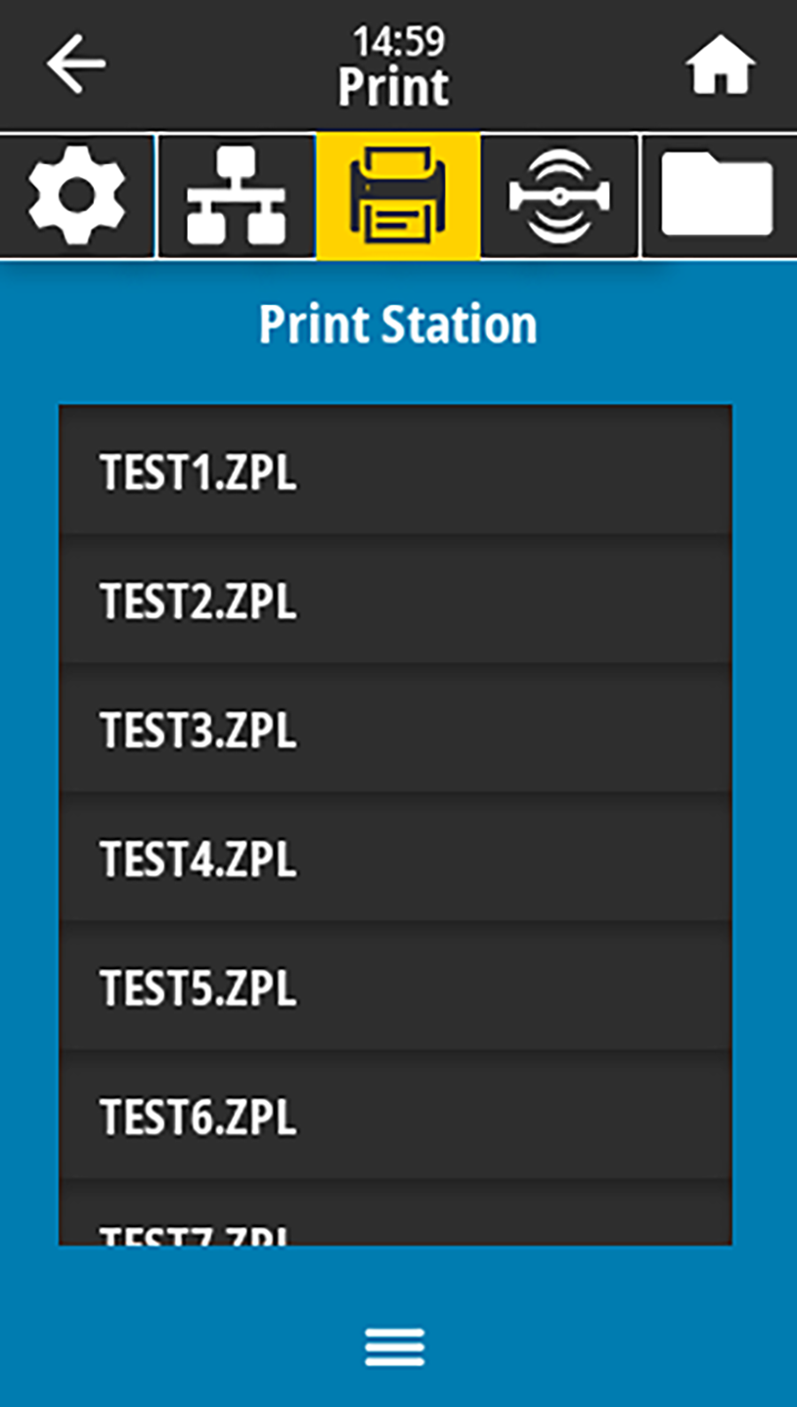 Print station parameter in the Print menu