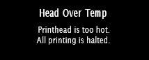 Head Over Temp message.