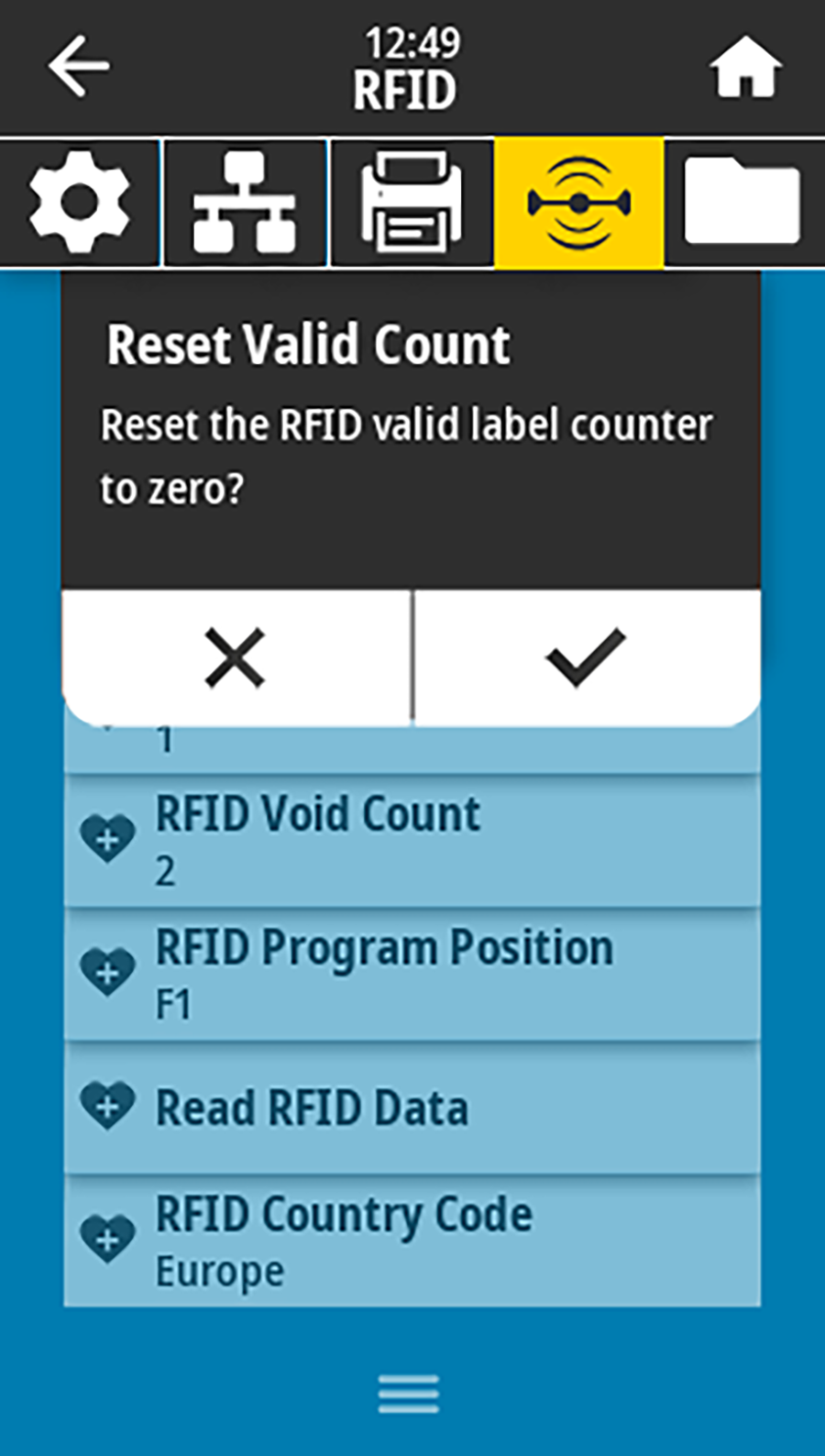 RFID Valid Count