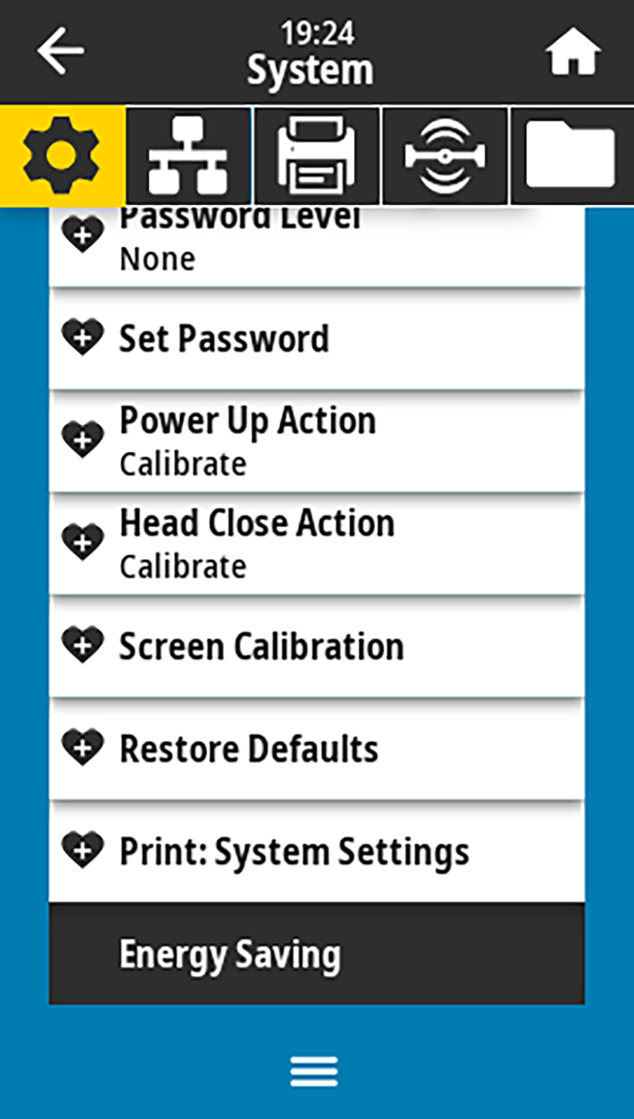 Print: System Settings