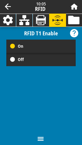 Display menu T1 enable on