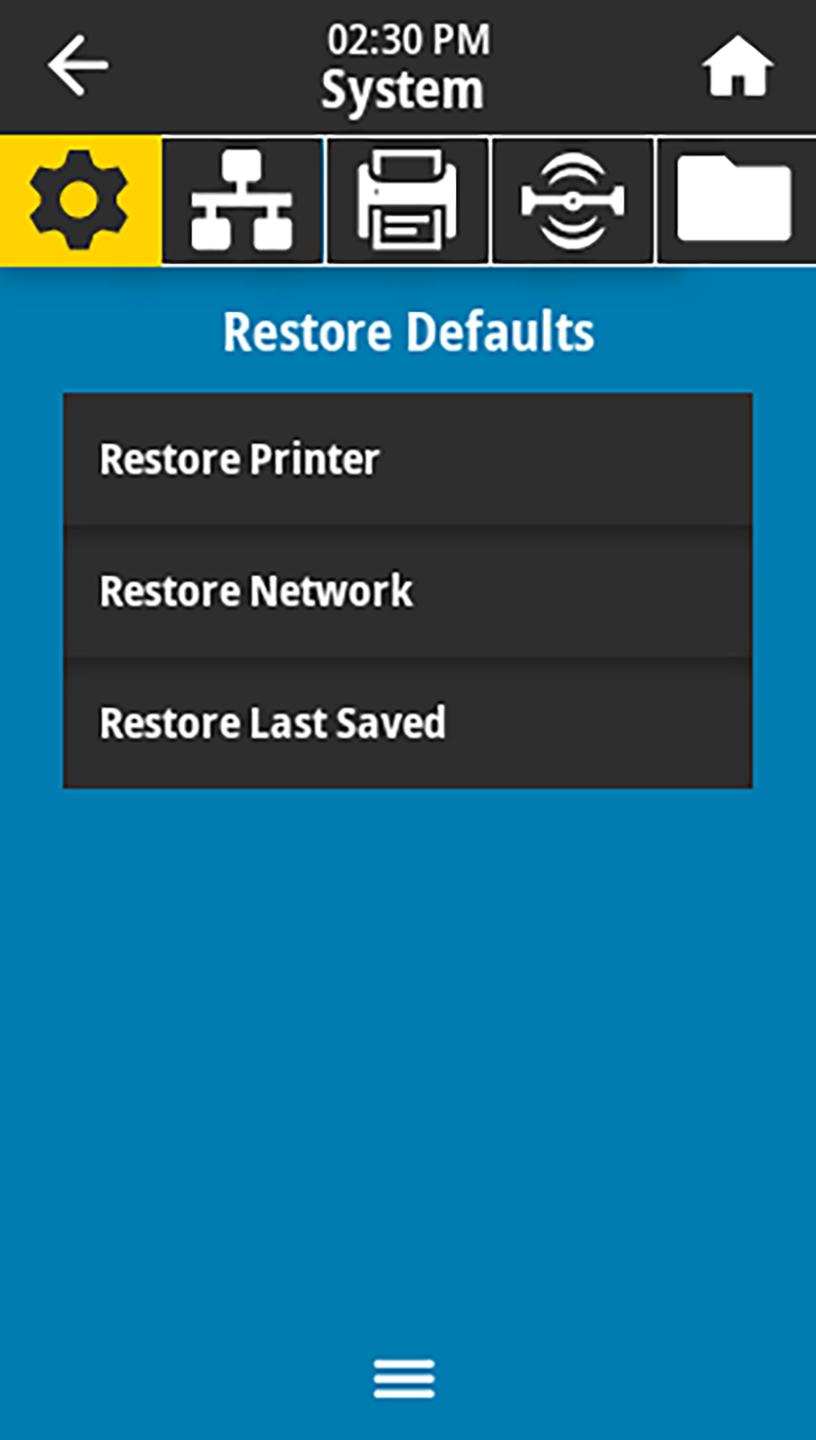 Restore Defaults