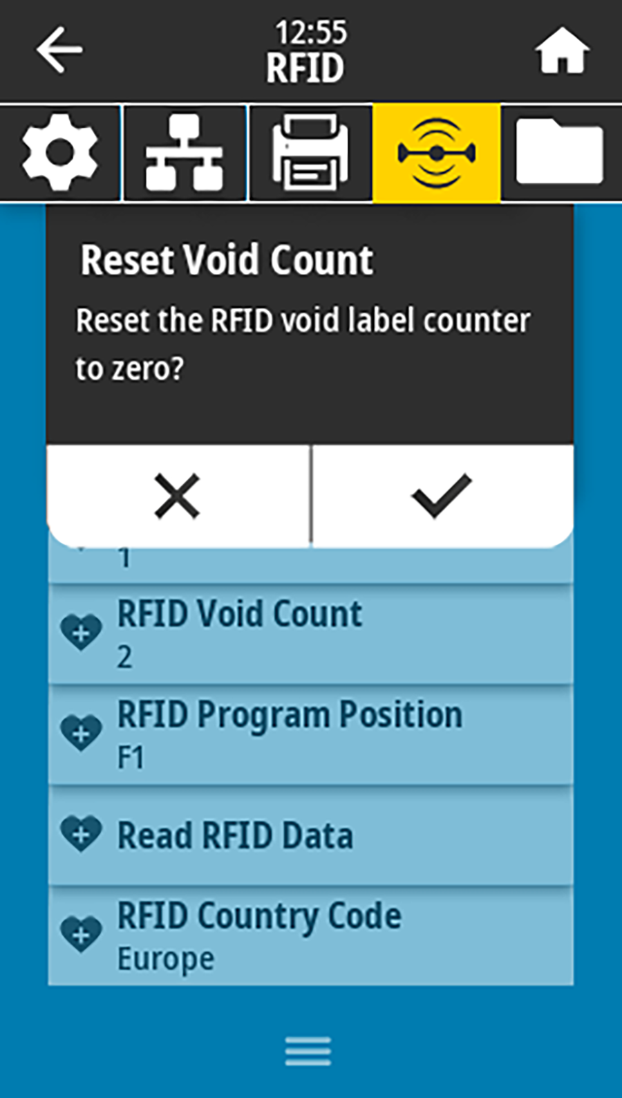 RFID Void Count