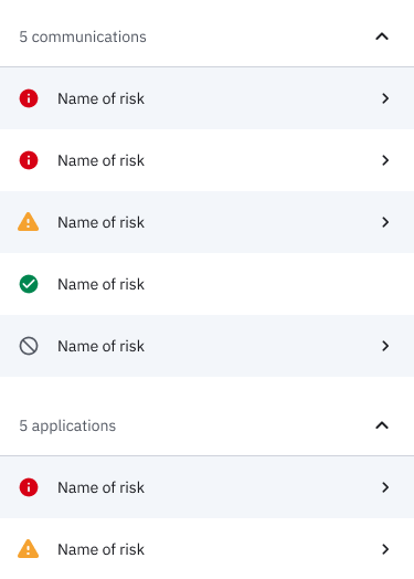 Assessment results screen - sub-sections expanded