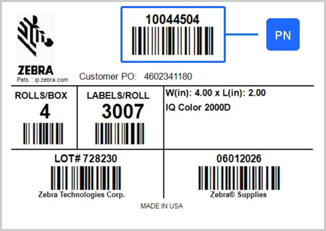 Supply box label