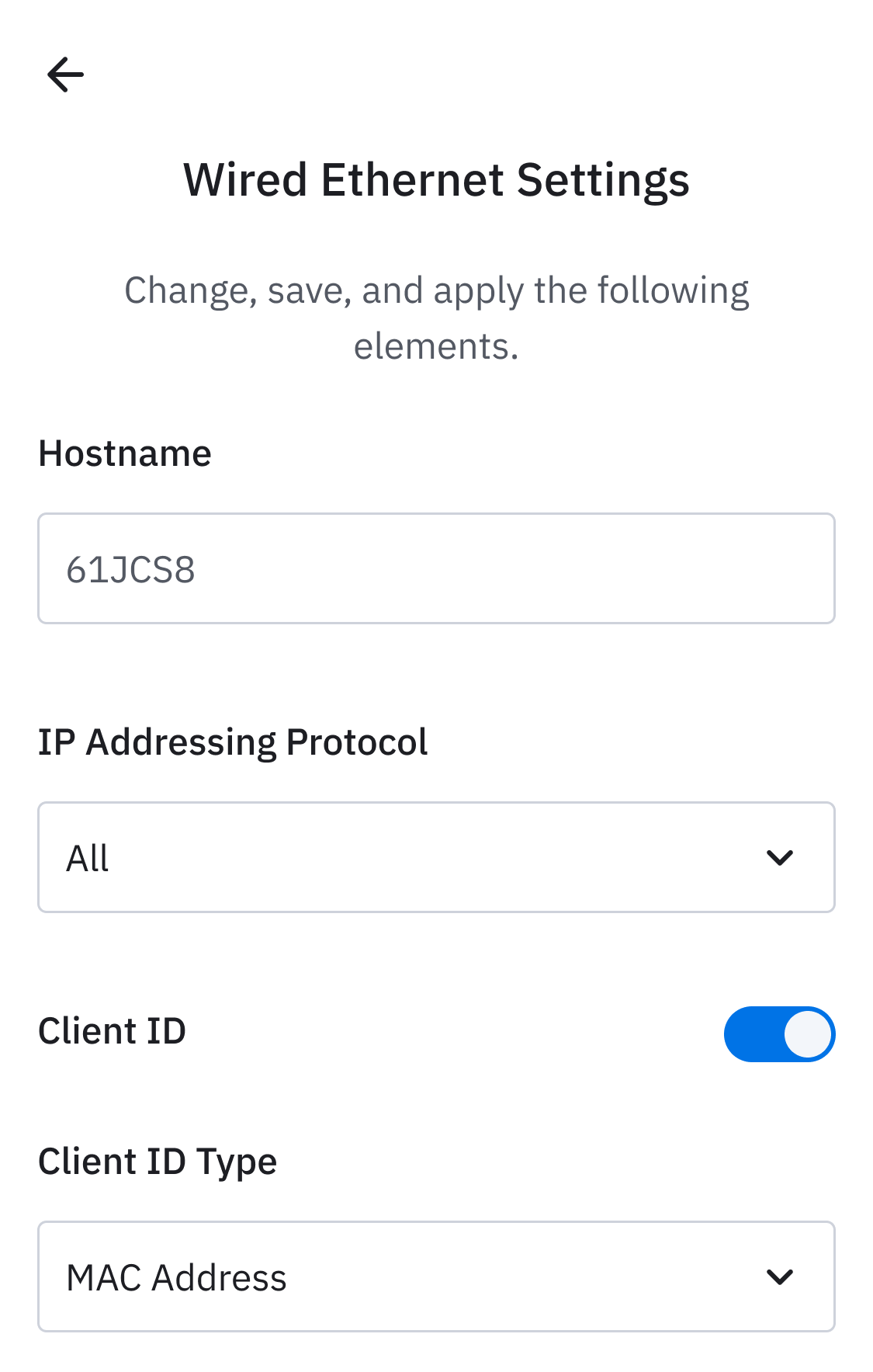 wired ethernet settings menu 1