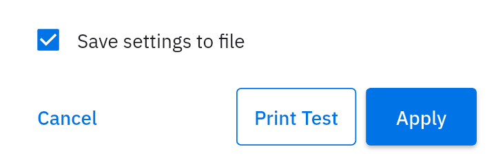 Save settings to file checkbox and press apply