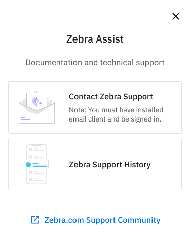 Zebra Assist Menu
