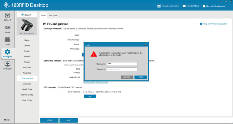 Error prompt for viewing Wi-Fi status
