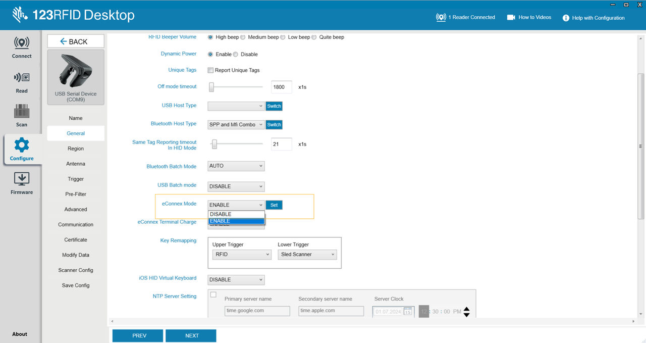 Disable eConnex Port