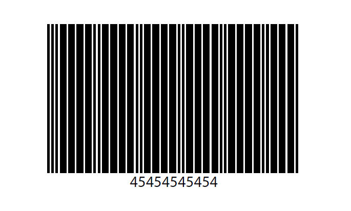 Sample Barcode for Chinese 2 of 5; Value equals 45454545454