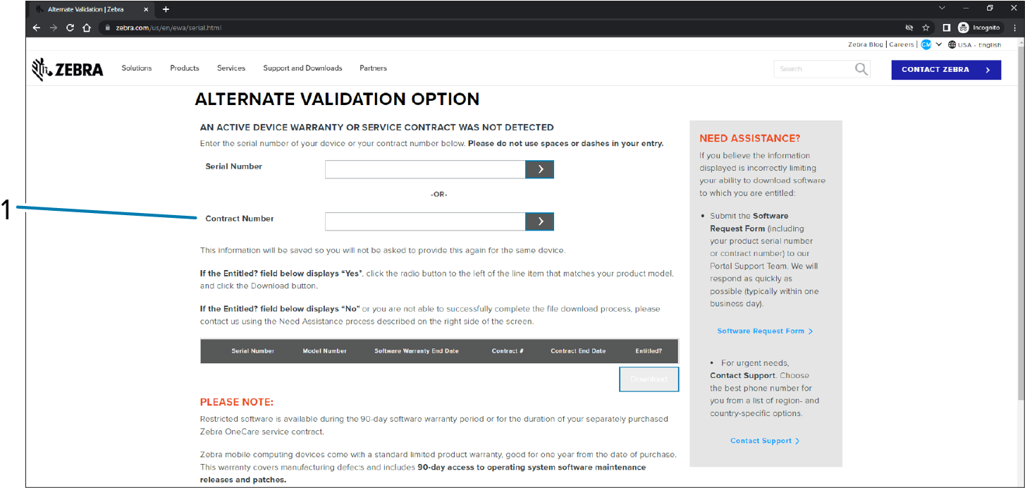 Adding Contract Number as the alternative validation option
