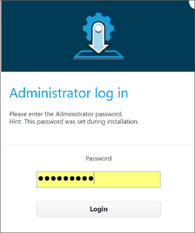 StageNow Administrator log in