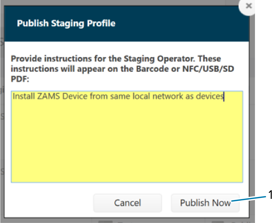 StageNow publish staging profile for device
