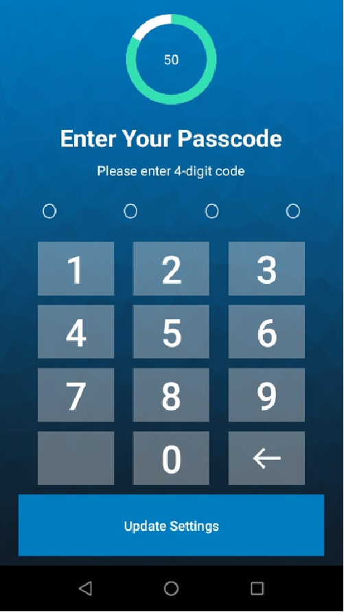 Enter Your Passcode screen after registration
