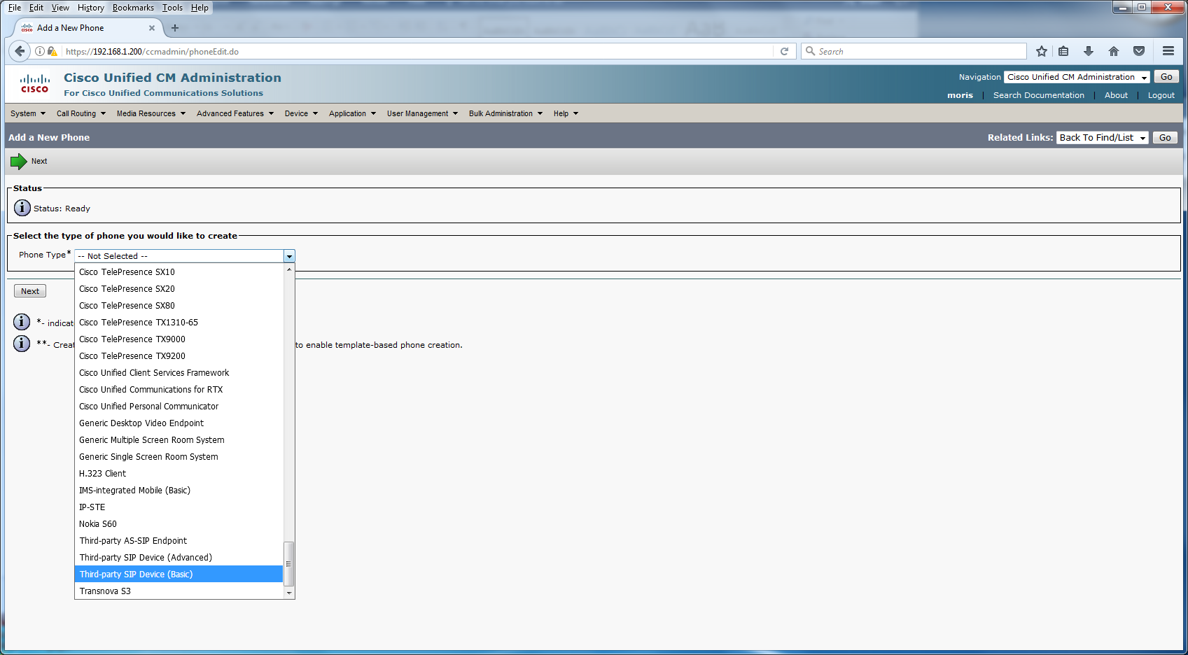 Device Information parameters.