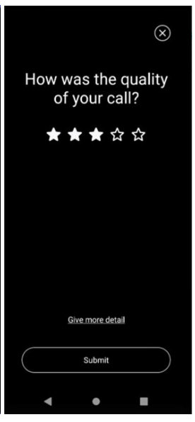 Call Rating Screen