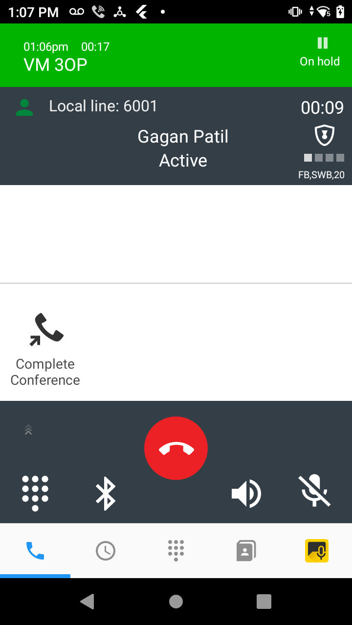 Active Conference Call Screen