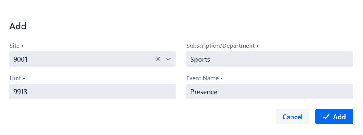 Add Subscription Screen
