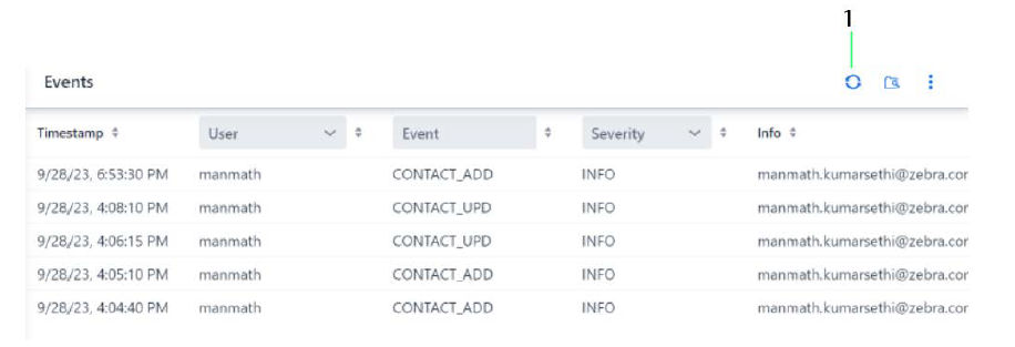 Events Screen