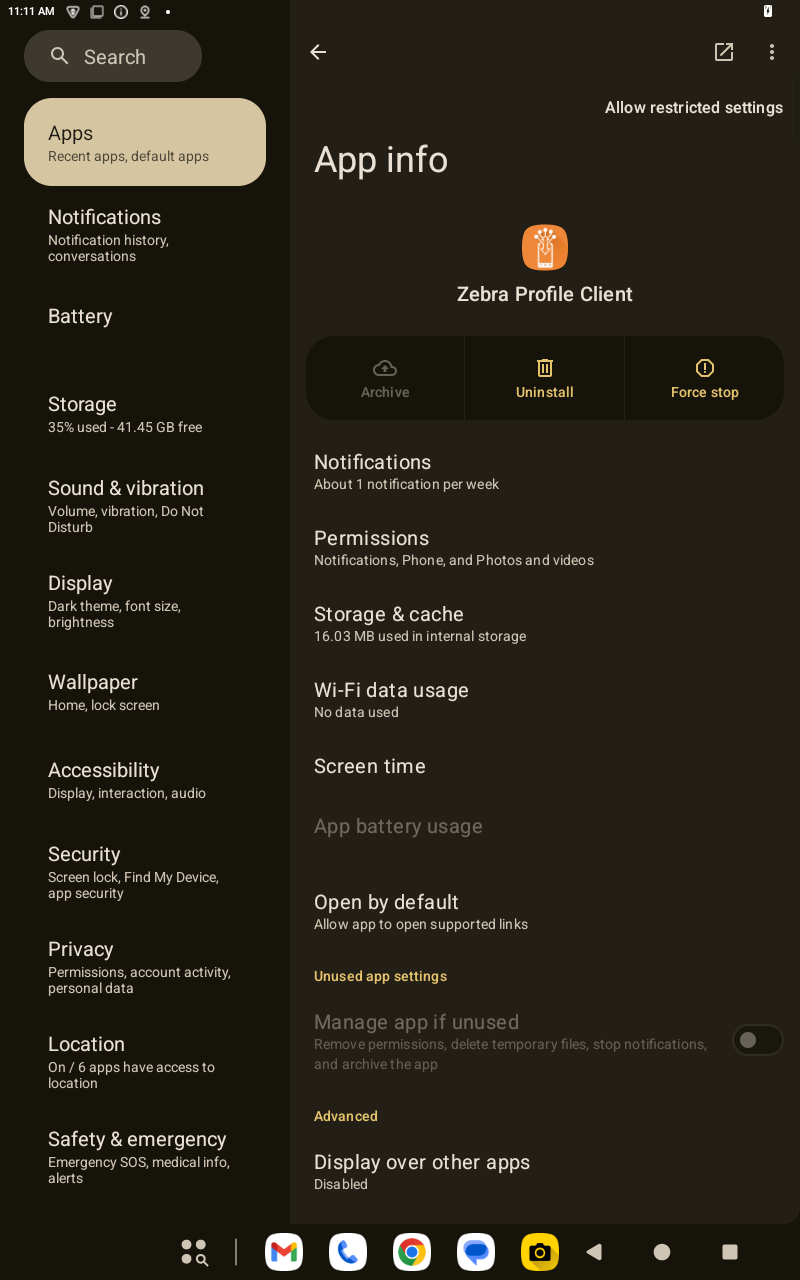 App Info