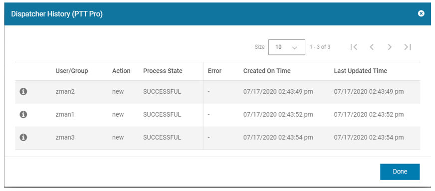 Dispatcher History (PTT Pro)
