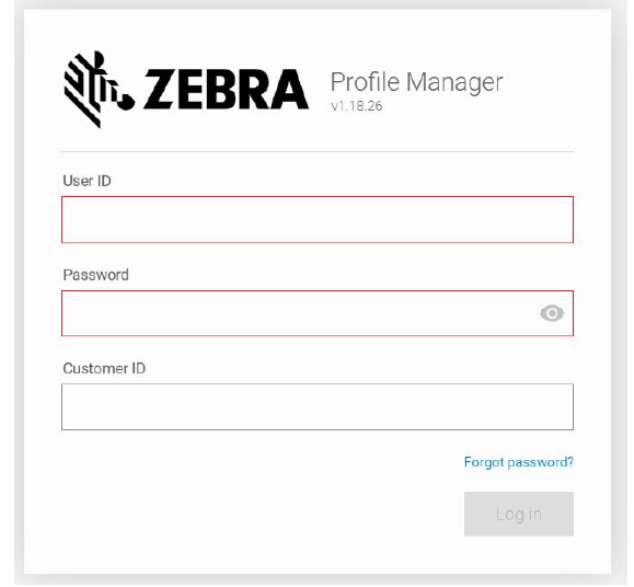 Profile Manager Portal Login Dialog Box