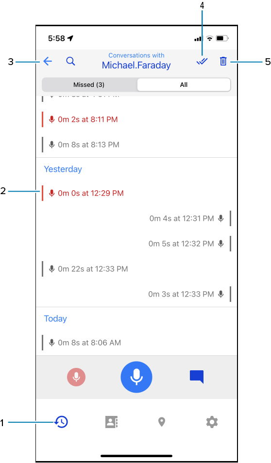 WFC PTT Pro Record Screen with Callouts