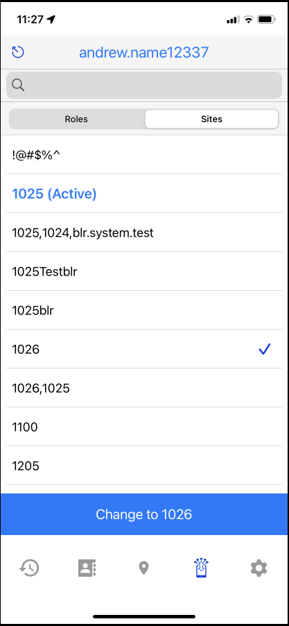 WFC PTT Pro switch Profile Manager sites tab