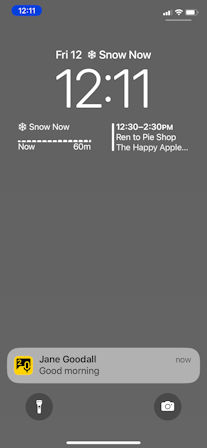 PTT Pro message notification on device lock screen.