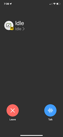 Background PTT call in Idle mode on the lock screen.