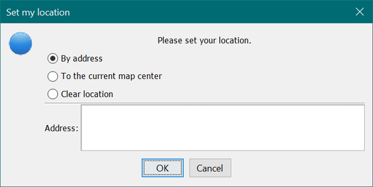 Set the location of the PC Client system to center the map.